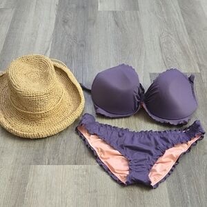 Victoria's Secret Purple Bikini Ruffle Bottoms